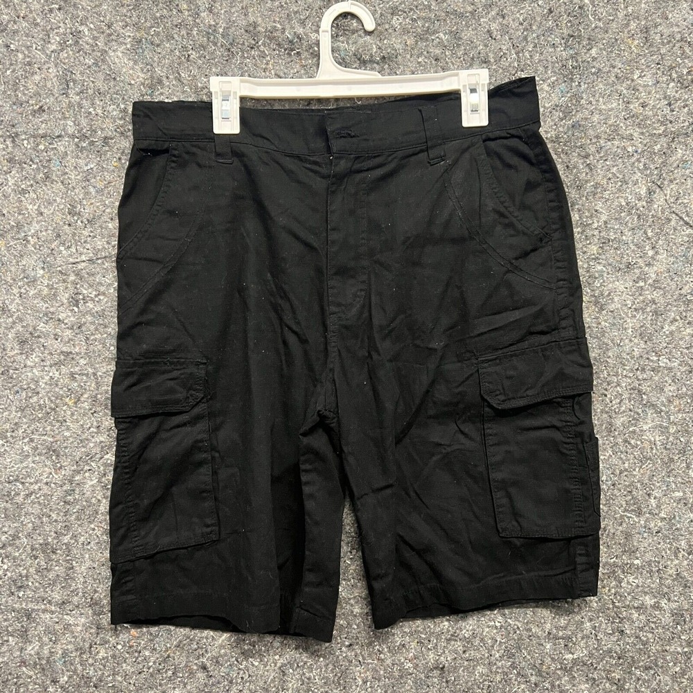 London Fog Mens‎ Black Cotton Cargo Shorts Size 34 Casual Outdoor Workwear